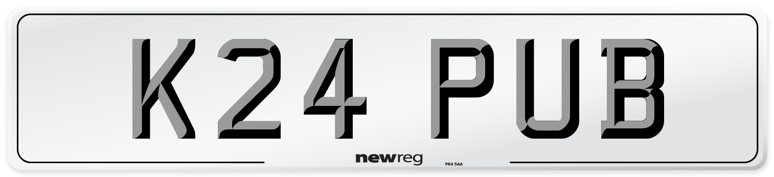 K24 PUB Number Plate from New Reg